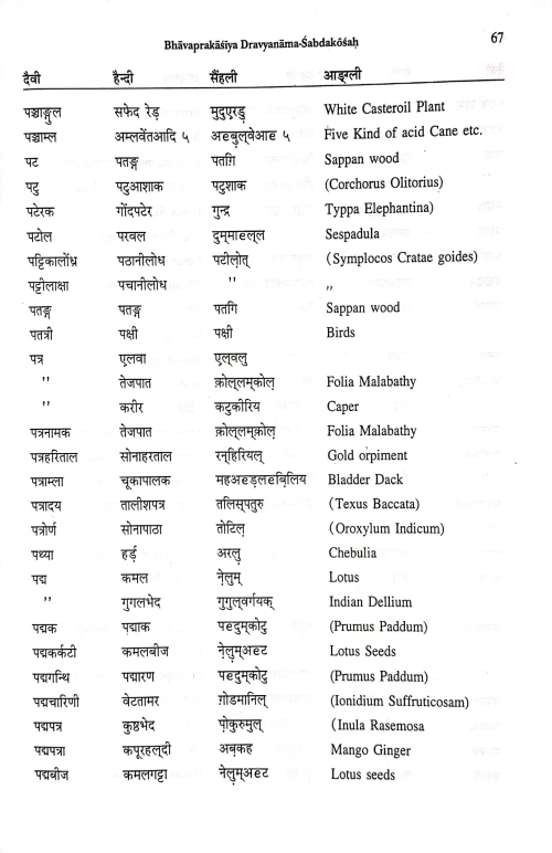 Bhavaprakashiya Dravyanama-Shabdakosh